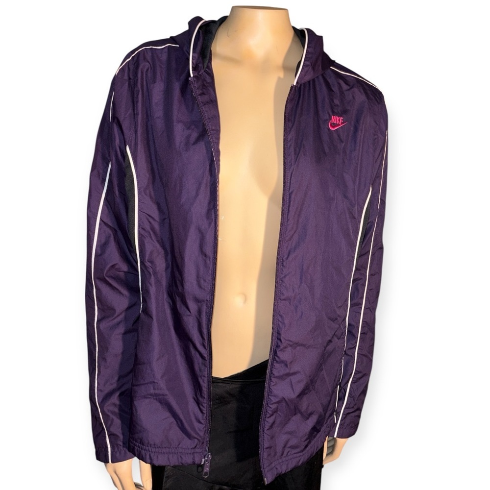 Nike Women's Purple hooded full zipper Windbreaker Jacket size L(12-14) - Picture 8 of 10